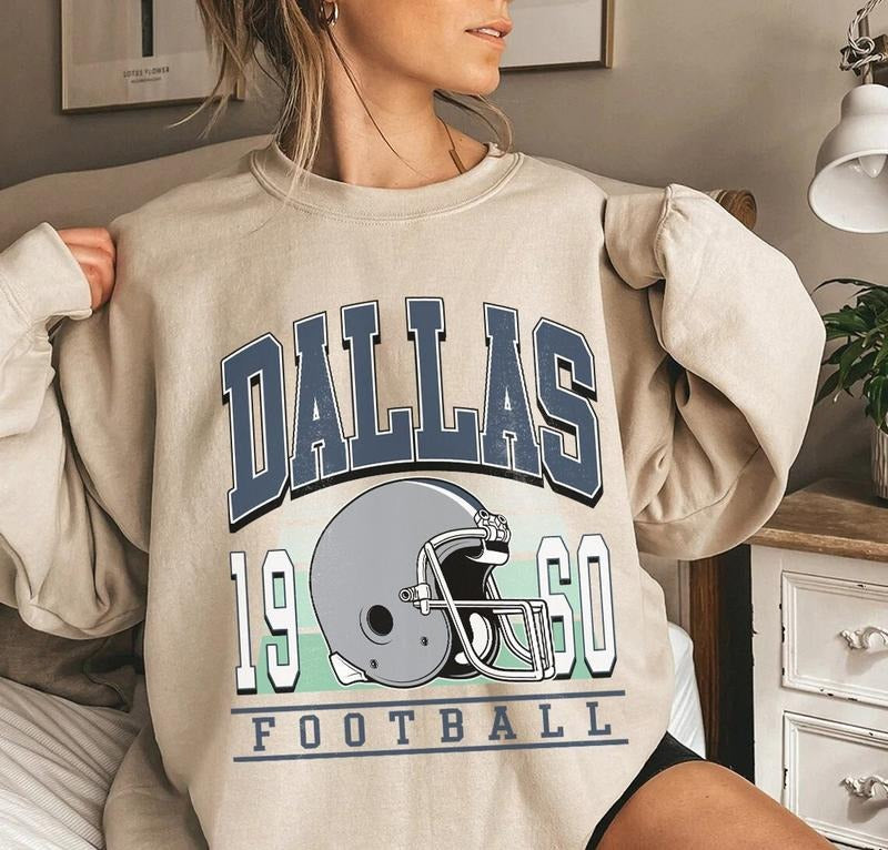 Vintage Dallas Football Fan - Adult & Kids T-Shirts, Sweatshirts & Hoodies apparel design preview 1