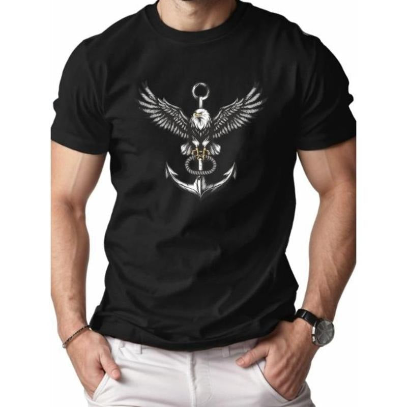 Vintage Eagle Anchor Print Pure Cotton Comfort Fit - Adult & Kids T-Shirts, Sweatshirts & Hoodies apparel design preview 1
