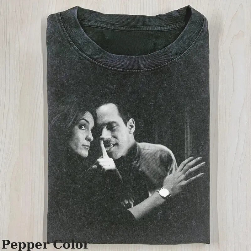 Vintage Elliot Stabler Olivia Benson Law Order SVU - Adult & Kids T-Shirts, Sweatshirts & Hoodies apparel design preview 1
