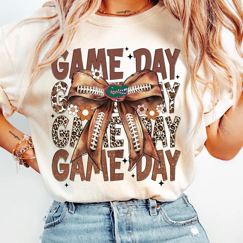 Vintage Florida Gators Football Coquette Bow Game Day - Adult & Kids T-Shirts, Sweatshirts & Hoodies apparel design preview 1