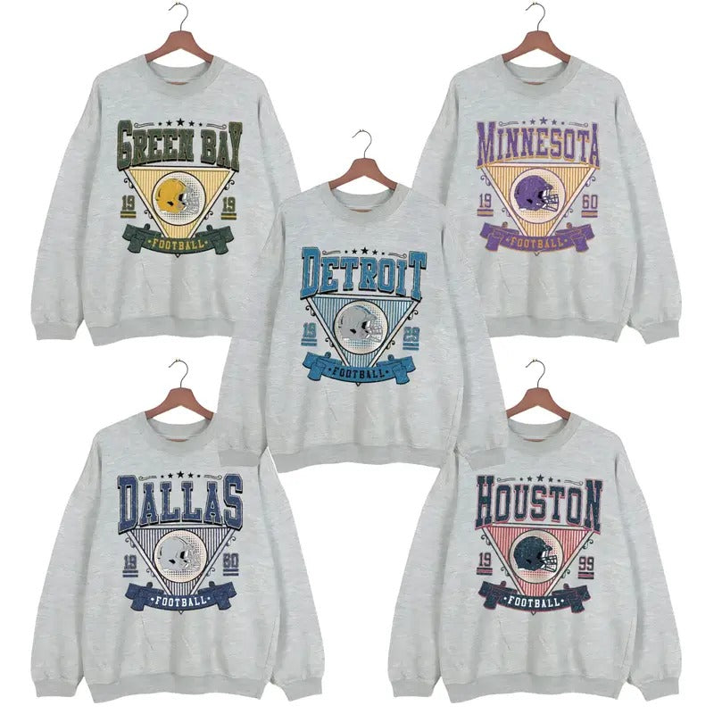 Vintage Football All Team Sport Grey Every Fan - Adult & Kids T-Shirts, Sweatshirts & Hoodies apparel design preview 1