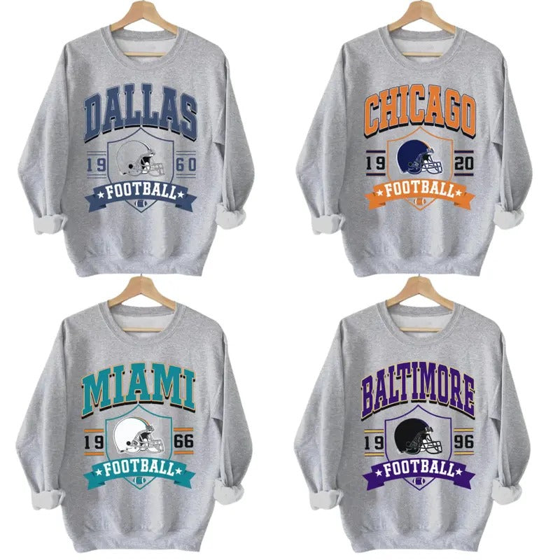 Vintage Football Team Sport Grey Fan - Adult & Kids T-Shirts, Sweatshirts & Hoodies apparel design preview 1