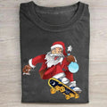 Vintage Funny Santa Skateboarding Christian Holding - Adult & Kids T-Shirts, Sweatshirts & Hoodies apparel design preview 1
