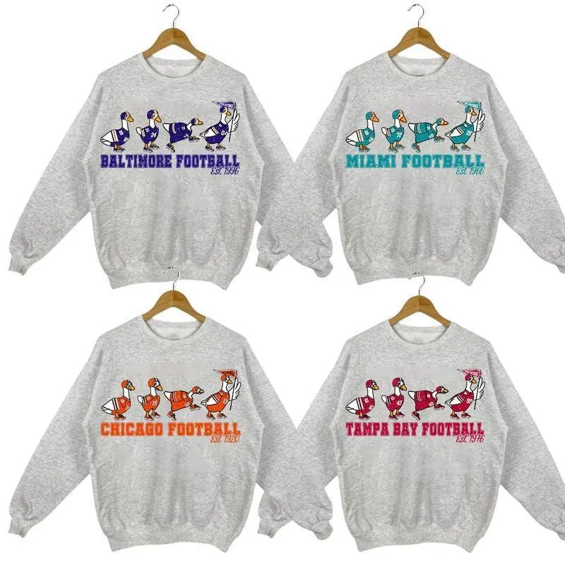 Vintage Funny Silly Goose Football All Team V1 Name - Adult & Kids T-Shirts, Sweatshirts & Hoodies apparel design preview 1