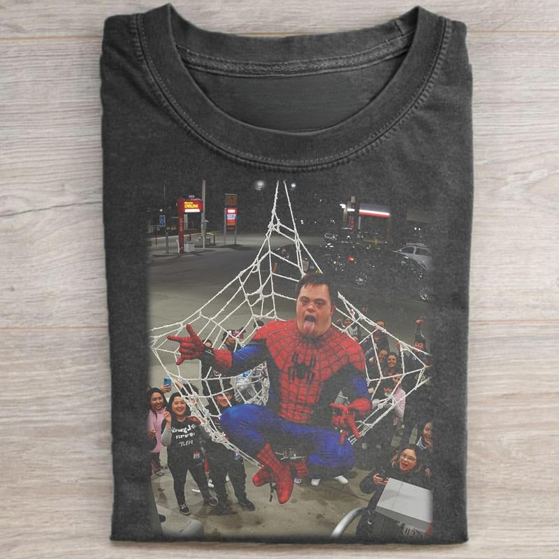 Vintage Funny Spidown Man Down Symbiote Spiderdown - Adult & Kids T-Shirts, Sweatshirts & Hoodies apparel design preview 1