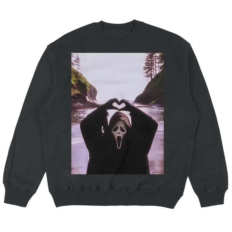 Vintage Ghostface Scream Halloween Heart Hands Spooky - Adult & Kids T-Shirts, Sweatshirts & Hoodies apparel design preview 1