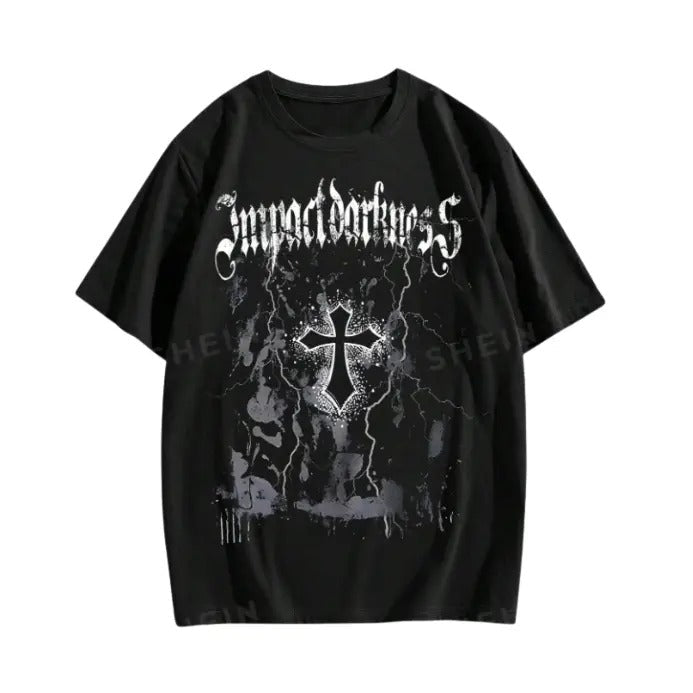 Vintage Goth Cross Letter Top Womenswear Underwear - Adult & Kids T-Shirts, Sweatshirts & Hoodies apparel design preview 1