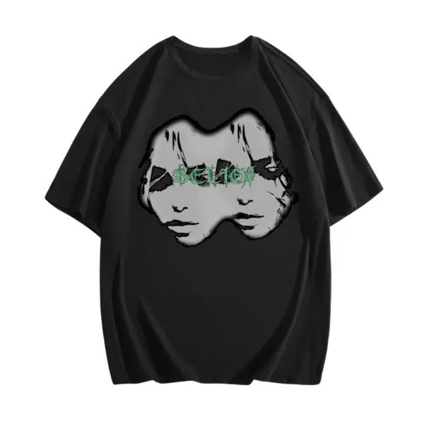 Vintage Goth Letter Faces Top Womenswear Underwear - Adult & Kids T-Shirts, Sweatshirts & Hoodies apparel design preview 1
