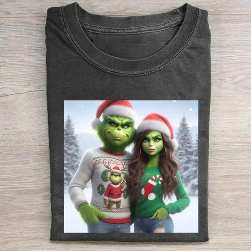 Vintage Gr1nch Couple Funny Santa Claus - Adult & Kids T-Shirts, Sweatshirts & Hoodies apparel design preview 1