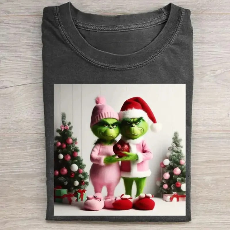 Vintage Gr1nch Couple Funny Lovers Merry Santa Claus - Adult & Kids T-Shirts, Sweatshirts & Hoodies apparel design preview 1