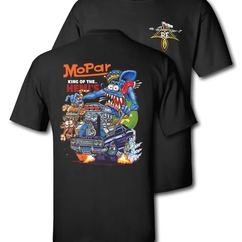 Vintage Rat Fink Mopar King Hemis Casual Cotton - Adult & Kids T-Shirts, Sweatshirts & Hoodies apparel design preview 1