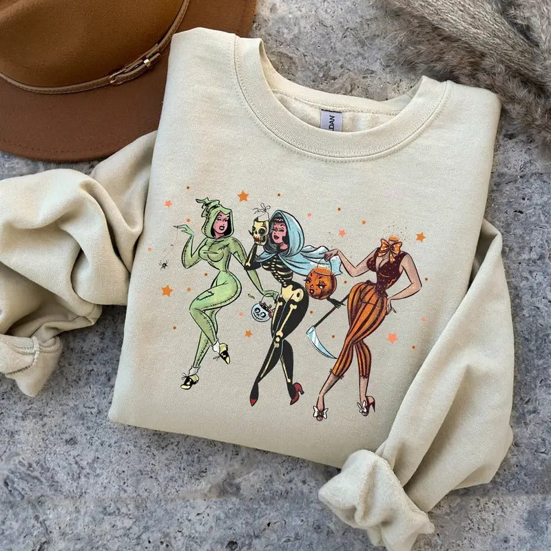 Vintage Halloween Retro Cowgirl Western Ghost - Adult & Kids T-Shirts, Sweatshirts & Hoodies apparel design preview 1