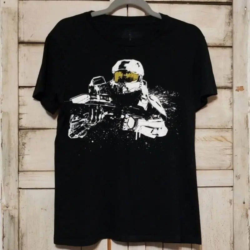 Vintage Halo Black Cotton Menswear Top - Adult & Kids T-Shirts, Sweatshirts & Hoodies apparel design preview 1