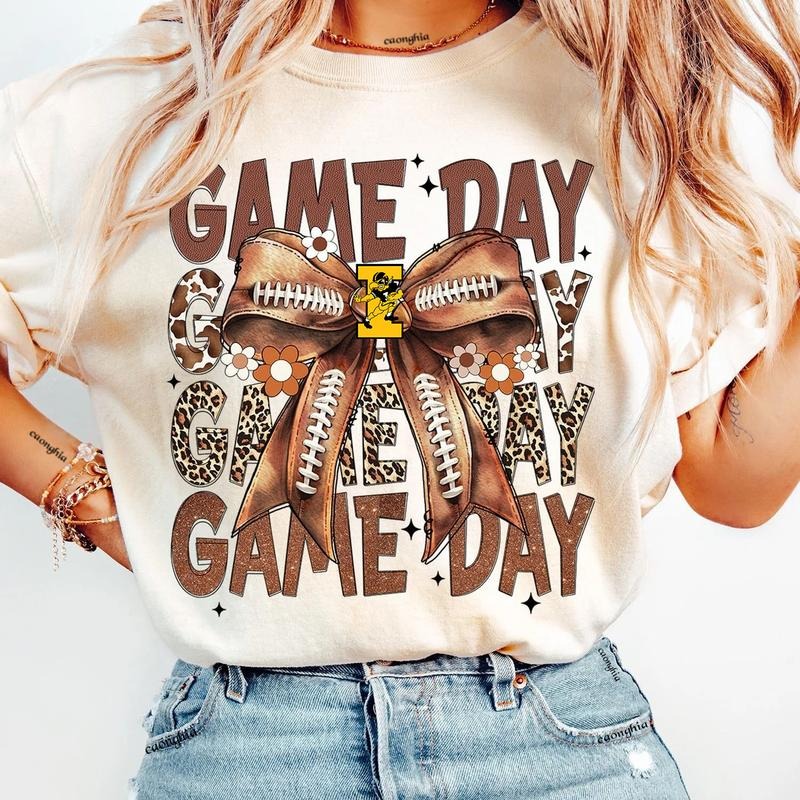 Vintage Iowa Hawkeyes Football Coquette Bow Game Day - Adult & Kids T-Shirts, Sweatshirts & Hoodies apparel design preview 1