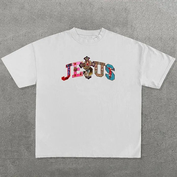 Vintage Jesus Words Cotton - Adult & Kids T-Shirts, Sweatshirts & Hoodies apparel design preview 1