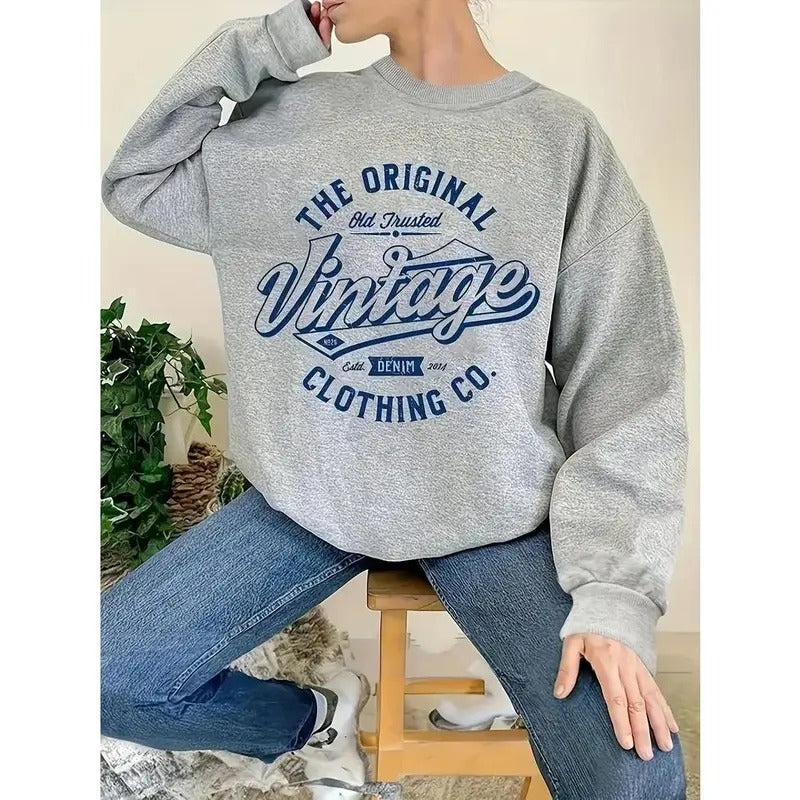 Vintage Letter Print Casual Crew Neck - Adult & Kids T-Shirts, Sweatshirts & Hoodies apparel design preview 1