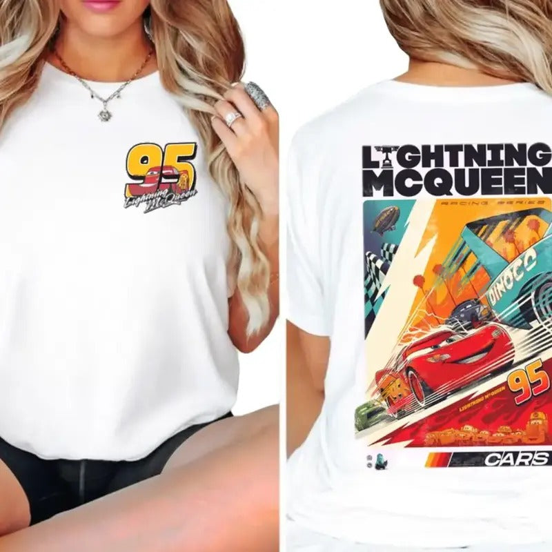Vintage Lightning Mcqueen II 95 Radiator Springs - Adult & Kids T-Shirts, Sweatshirts & Hoodies apparel design preview 1