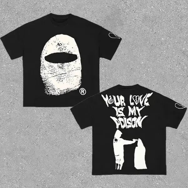 Vintage Love Is Poison Cotton Menswear - Adult & Kids T-Shirts, Sweatshirts & Hoodies apparel design preview 1