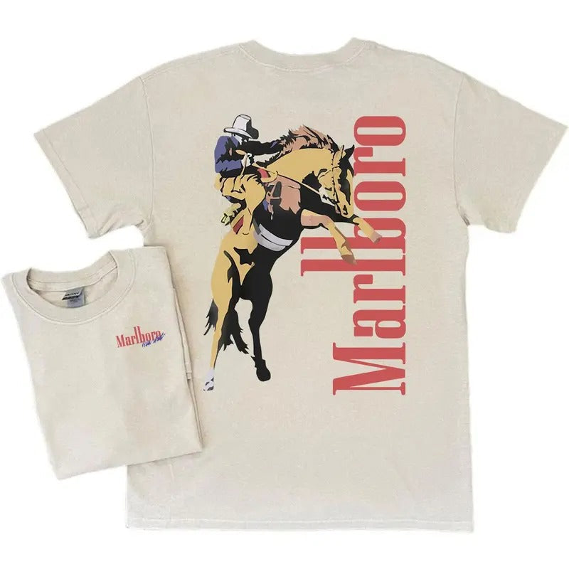 Vintage Marlboro Cowboy Wild West - Adult & Kids T-Shirts, Sweatshirts & Hoodies apparel design preview 1