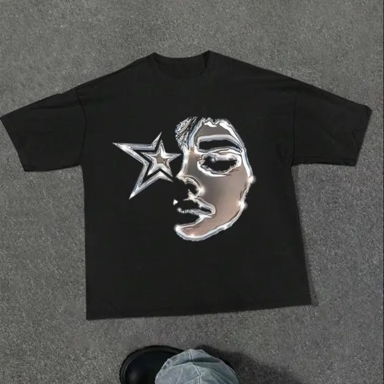 Vintage Figure Star Print Drop Shoulder Top - Adult & Kids T-Shirts, Sweatshirts & Hoodies apparel design preview 1
