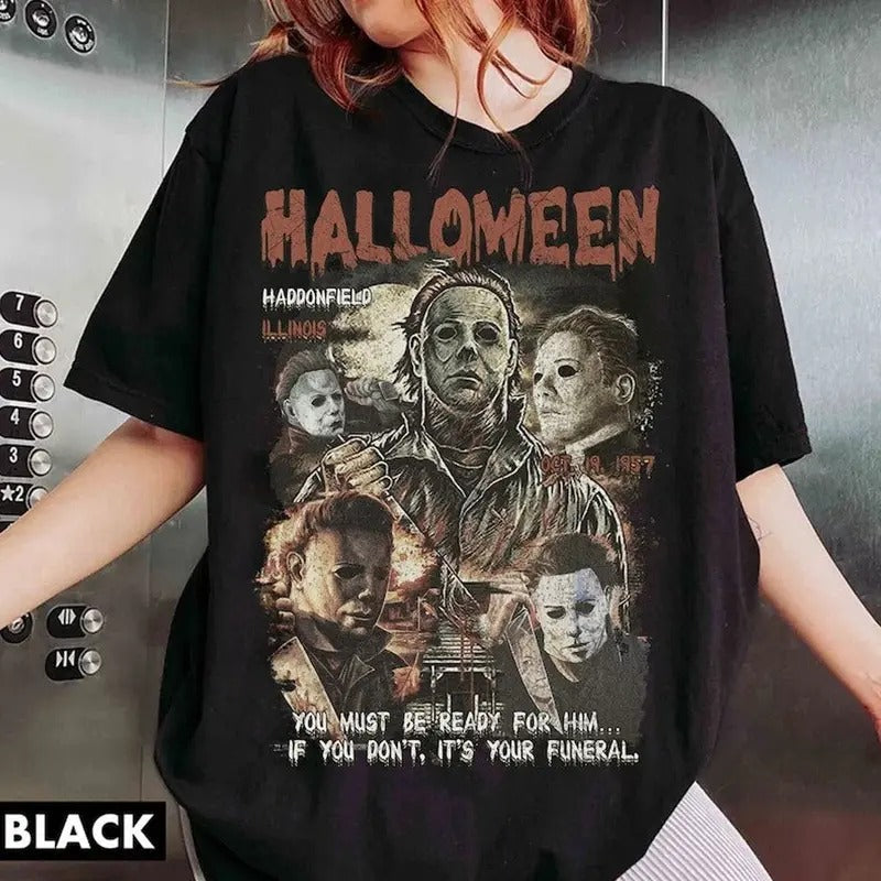 Vintage Michael Myers Halloween Horror Movie 13th - Adult & Kids T-Shirts, Sweatshirts & Hoodies apparel design preview 1