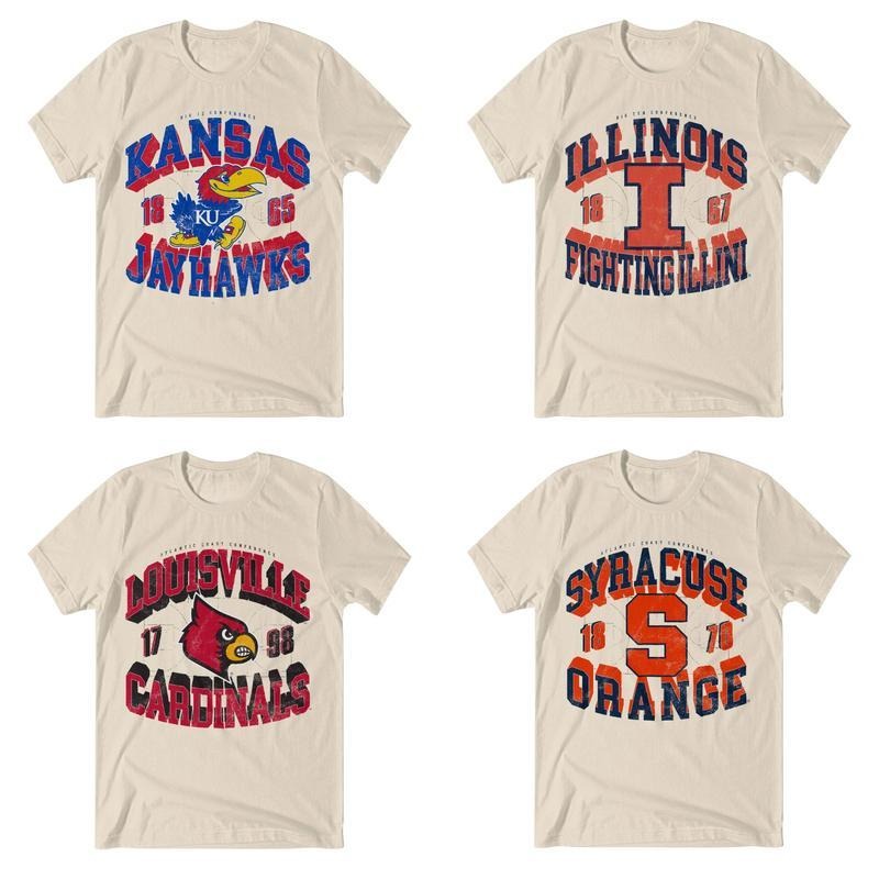 Vintage NCAA College Team Kansas Illinois Louisville - Adult & Kids T-Shirts, Sweatshirts & Hoodies apparel design preview 1