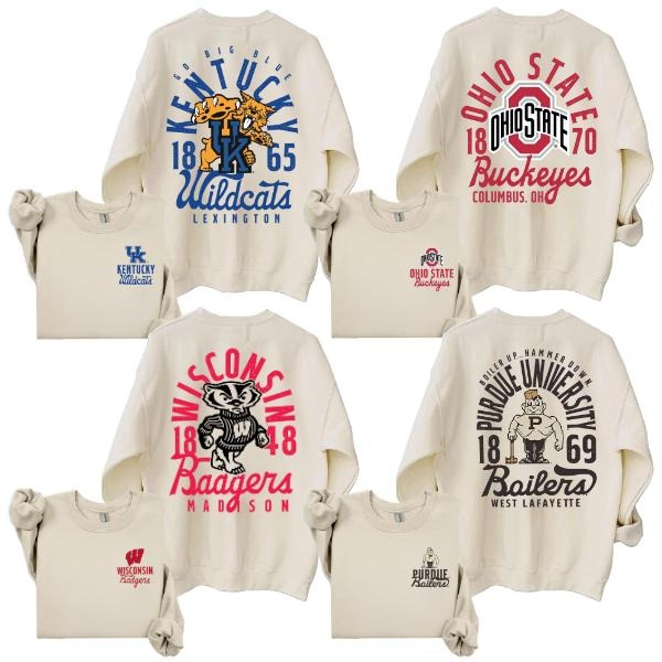 Vintage NCAA Mascot All Team College Sports Fans Game - Adult & Kids T-Shirts, Sweatshirts & Hoodies apparel design preview 1