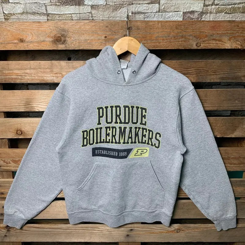 Vintage NCAA Purdue Boilermakers Hooded Logo Print - Adult & Kids T-Shirts, Sweatshirts & Hoodies apparel design preview 1
