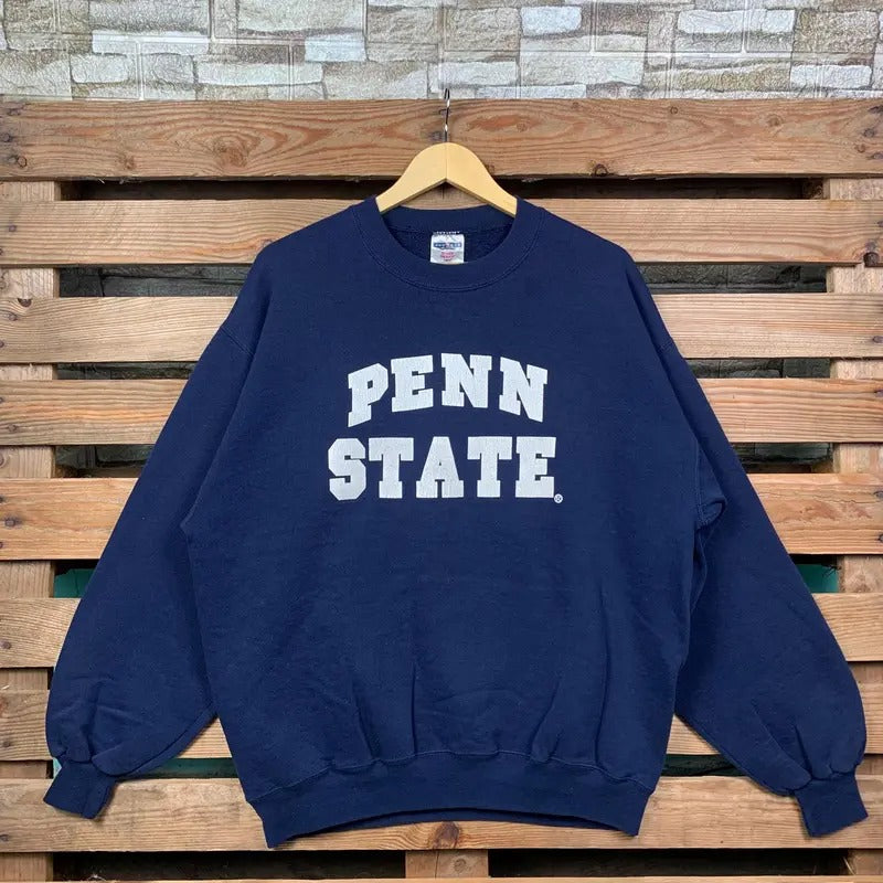 Vintage Ncaa Penn State Jumper Logo Print Navy Blue - Adult & Kids T-Shirts, Sweatshirts & Hoodies apparel design preview 1