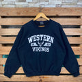 Vintage Ncaa Western Vikings Jumper Logo Print Black - Adult & Kids T-Shirts, Sweatshirts & Hoodies apparel design preview 1