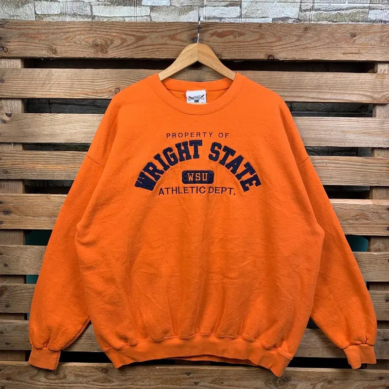 Vintage Ncaa Wright State Jumper Embroidery Logo - Adult & Kids T-Shirts, Sweatshirts & Hoodies apparel design preview 1