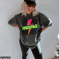 Vintage Neon Mama Checkered Lightning Bolt - Adult & Kids T-Shirts, Sweatshirts & Hoodies apparel design preview 1