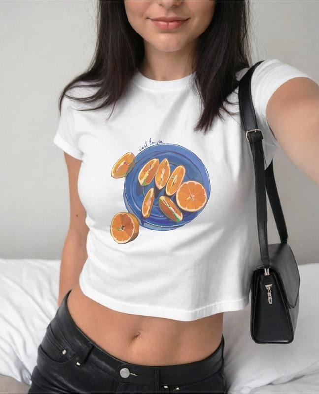 Vintage Orange Baby Fruit Y2k Oranges Girl Summer 90s - Adult & Kids T-Shirts, Sweatshirts & Hoodies apparel design preview 1