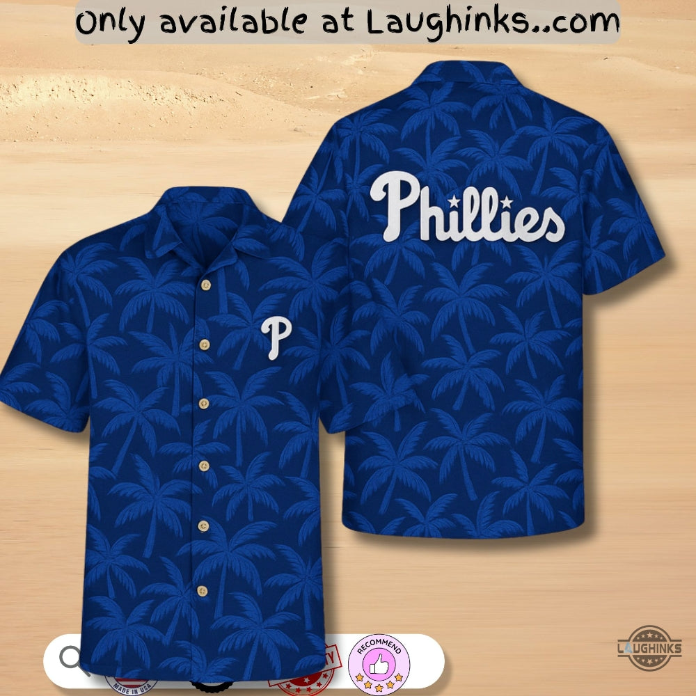 Vintage Philadelphia Phillies Blue Waves Hawaiian - Adult & Kids T-Shirts, Sweatshirts & Hoodies apparel design preview 1