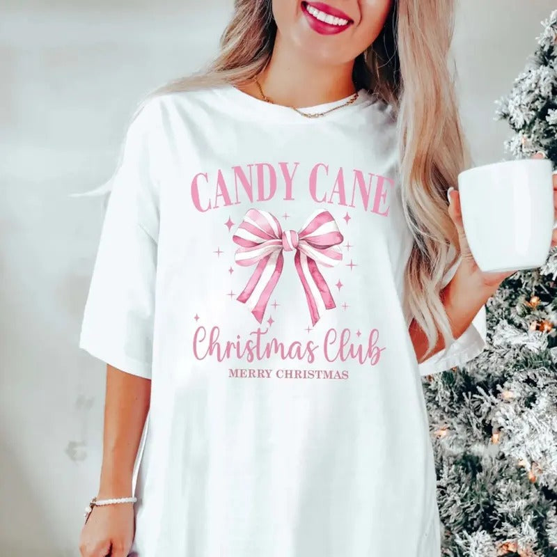 Vintage Pink Club Coquette Bows Merry Womenswear Top - Adult & Kids T-Shirts, Sweatshirts & Hoodies apparel design preview 1