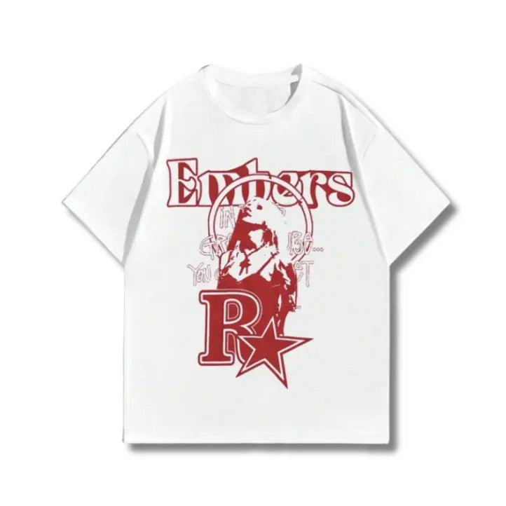 Vintage Prep Letter Figure Embers Top Womenswear - Adult & Kids T-Shirts, Sweatshirts & Hoodies apparel design preview 1