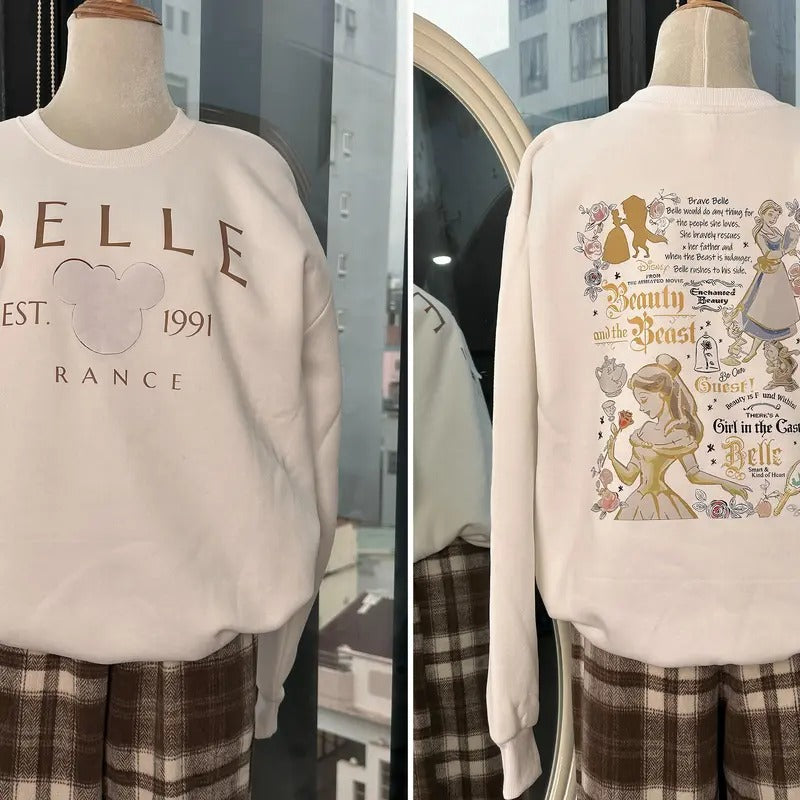 Vintage Princess Belle France Est 1991 - Adult & Kids T-Shirts, Sweatshirts & Hoodies apparel design preview 1