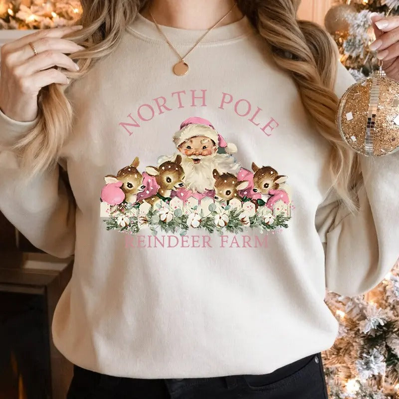 Vintage Reindeer Retro - Adult & Kids T-Shirts, Sweatshirts & Hoodies apparel design preview 1