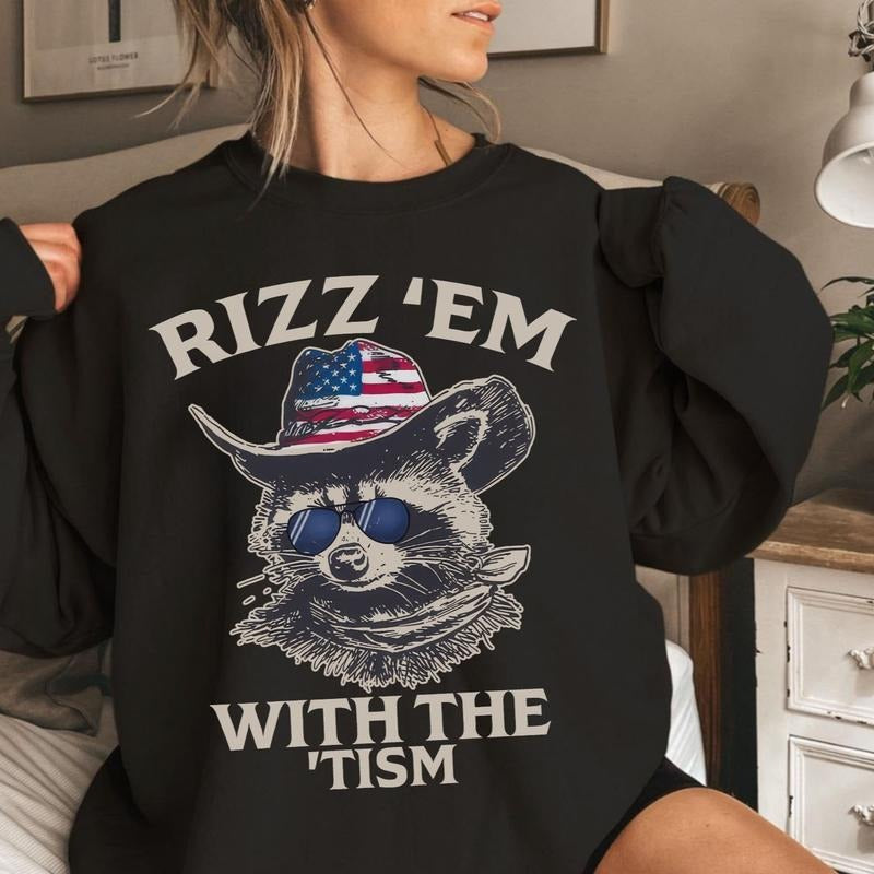 Vintage Retro Rizz 'Em 'Tism - Adult & Kids T-Shirts, Sweatshirts & Hoodies apparel design preview 1