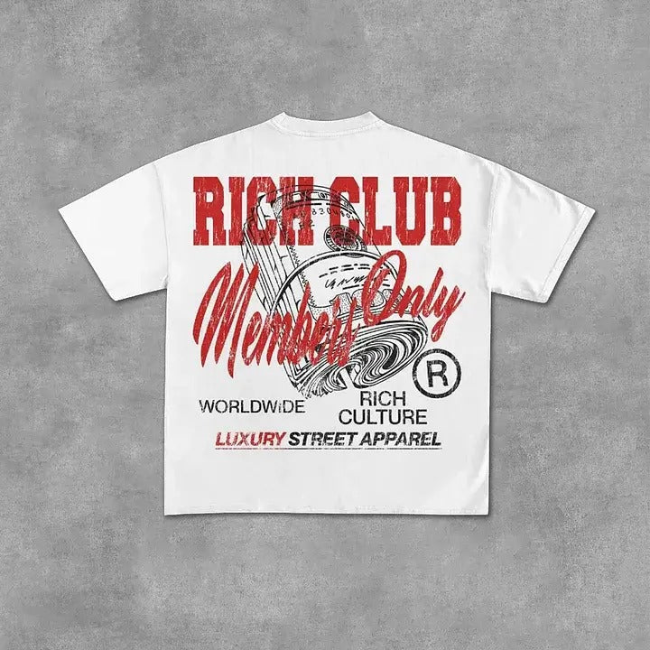 Vintage Rich Club Members Only Art Cotton - Adult & Kids T-Shirts, Sweatshirts & Hoodies apparel design preview 1
