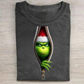 Vintage Santa Gr1nch Inside Zipper Funny Merry Claus - Adult & Kids T-Shirts, Sweatshirts & Hoodies apparel design preview 1