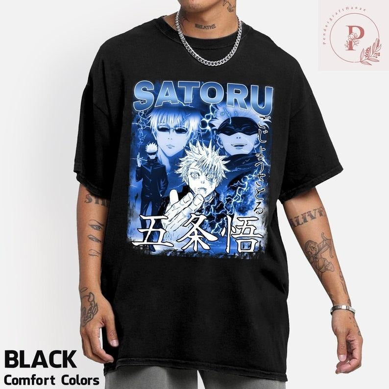Vintage Satoru Gojo Anime Manga Lovers - Adult & Kids T-Shirts, Sweatshirts & Hoodies apparel design preview 1