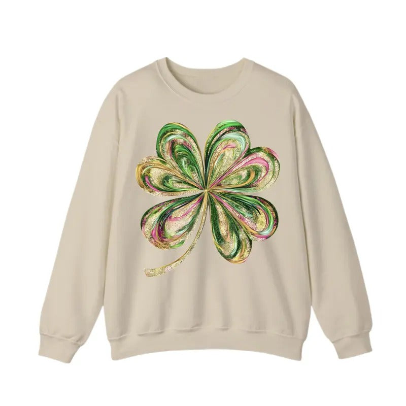 Vintage Shamrock St. Patrick'S Day Happy Fabric - Adult & Kids T-Shirts, Sweatshirts & Hoodies apparel design preview 1
