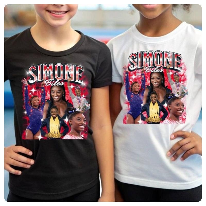 Vintage Simone Billes Biles Homage American - Adult & Kids T-Shirts, Sweatshirts & Hoodies apparel design preview 1