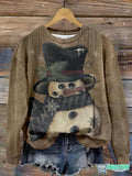 Vintage Snowman Sweatshirt 3D Christmas Sweater - Holiday Gift product image