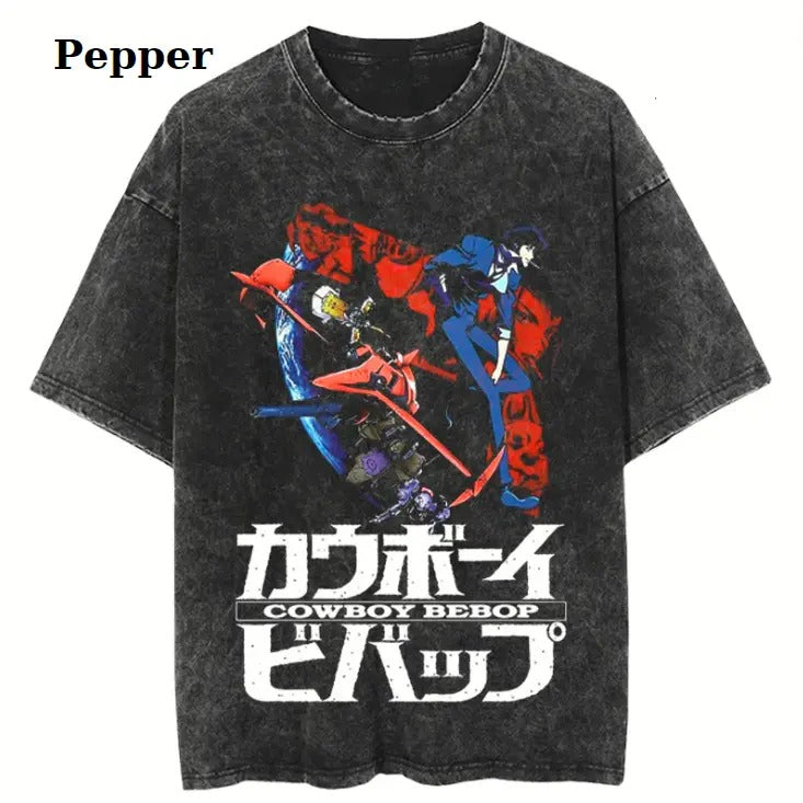 Vintage Space Chase Debop Cowboy Bebop Anime Top - Adult & Kids T-Shirts, Sweatshirts & Hoodies apparel design preview 1