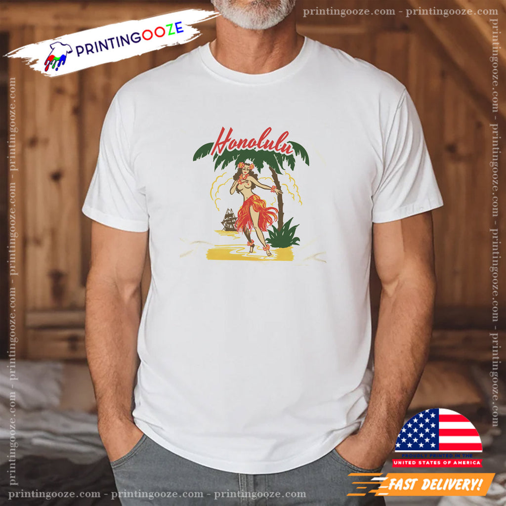 Vintage Summer Honolulu Hawaiian - Adult & Kids T-Shirts, Sweatshirts & Hoodies apparel design preview 1