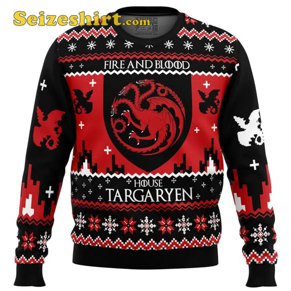 Vintage Game of Thrones House Targaryen Ugly Christmas Ugly Christmas Sweater - Holiday Gift product image