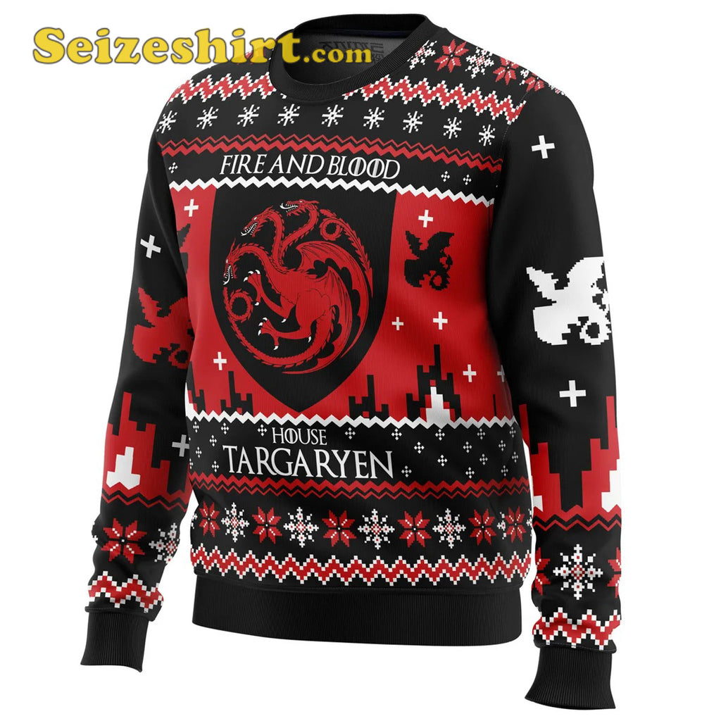 Vintage Game of Thrones House Targaryen Ugly Christmas Ugly Christmas Sweater - Holiday Gift product image 2