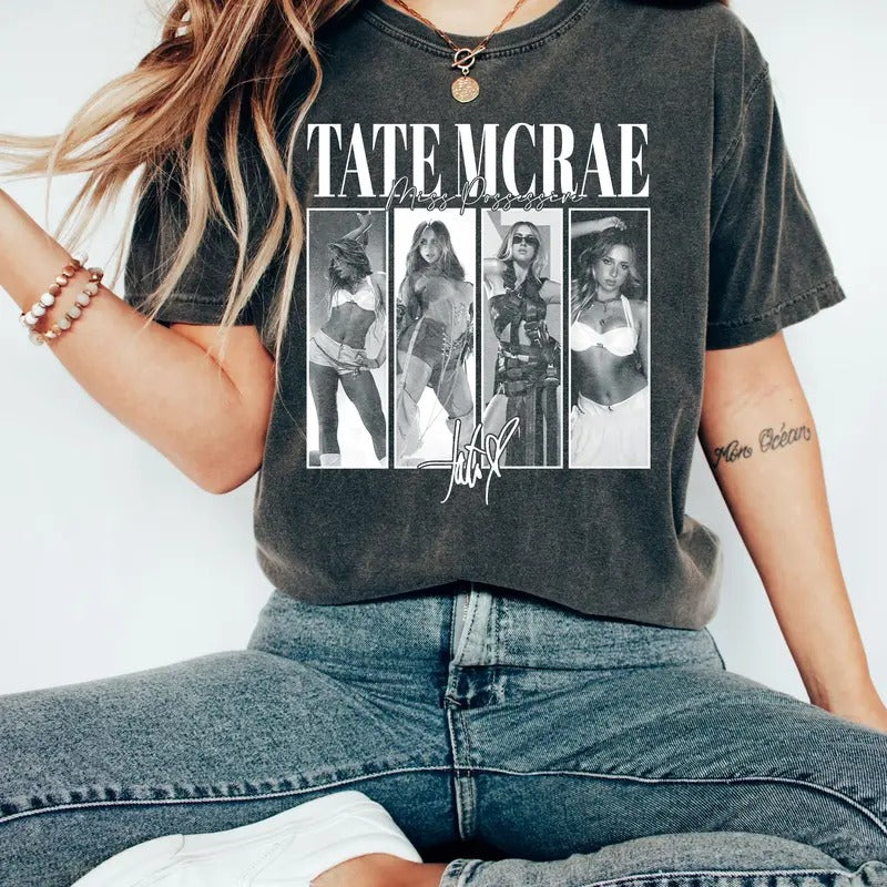Vintage Tate McRae Miss Possessive Tour Bootleg Fans - Adult & Kids T-Shirts, Sweatshirts & Hoodies apparel design preview 1